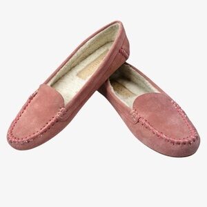 Jack Rogers Millie Sherpa Lined Moccasins Pink Suede 8 Indoor Outdoor Shoes